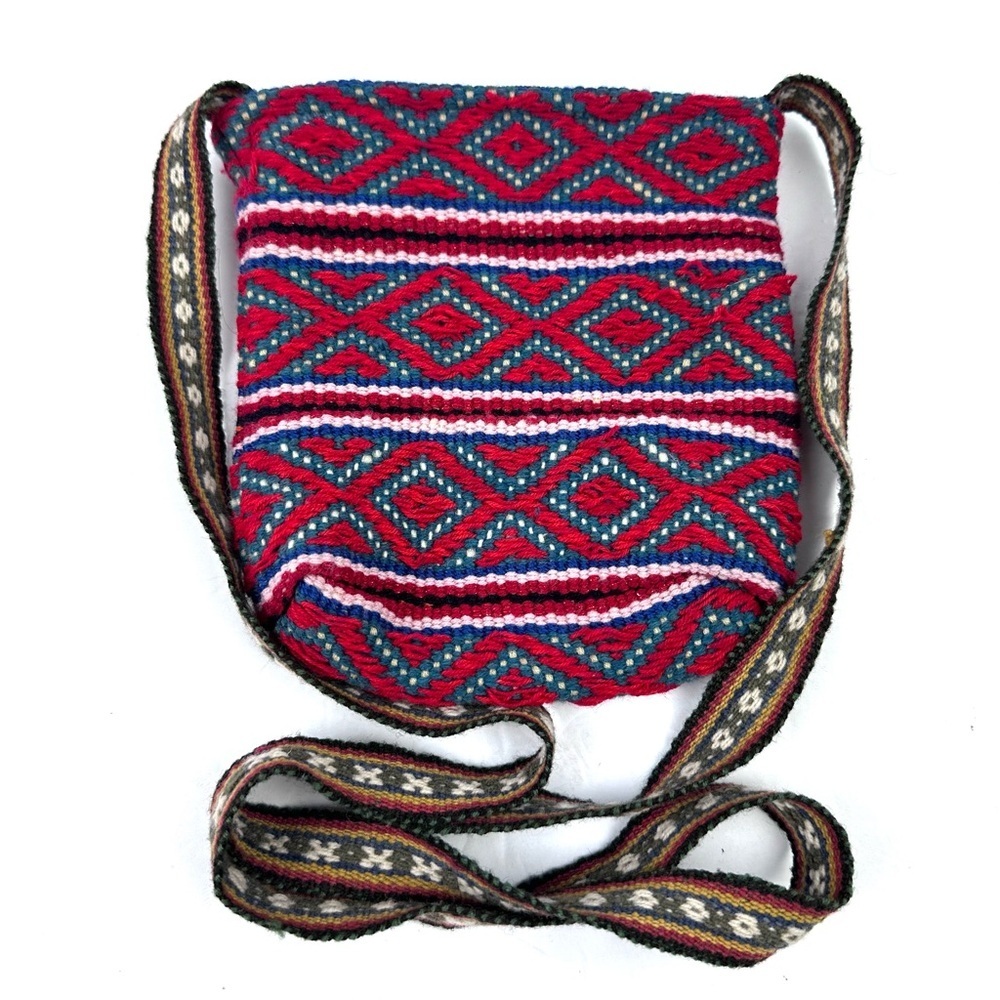 Peruvian Inca Alpaca Crossbody‎ Bag Boho Colorful Geometric Handbag Purse